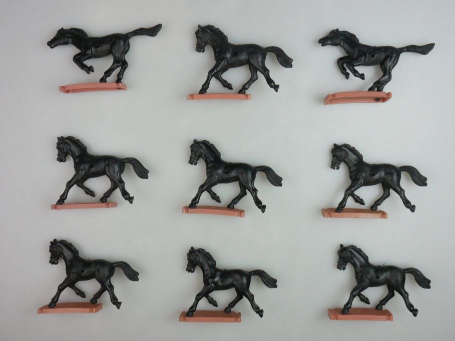 Plasty Billy Western 9 Pferde für Steckfiguren schwarz 120311