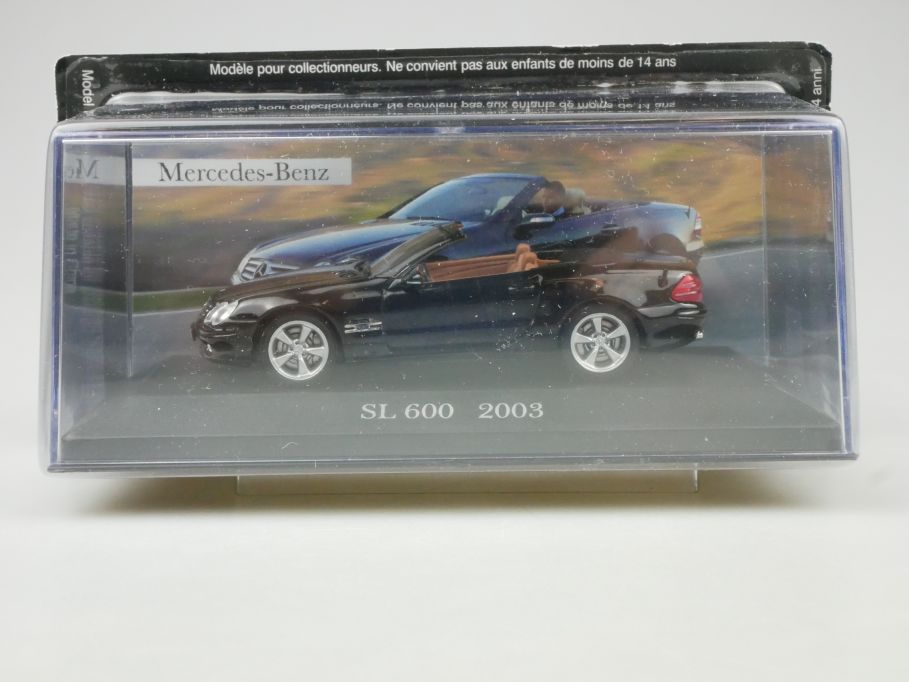 DeAgostini 1/43 Mercedes Benz SL 600 2003 Cabrio schwarz black + Box 117751