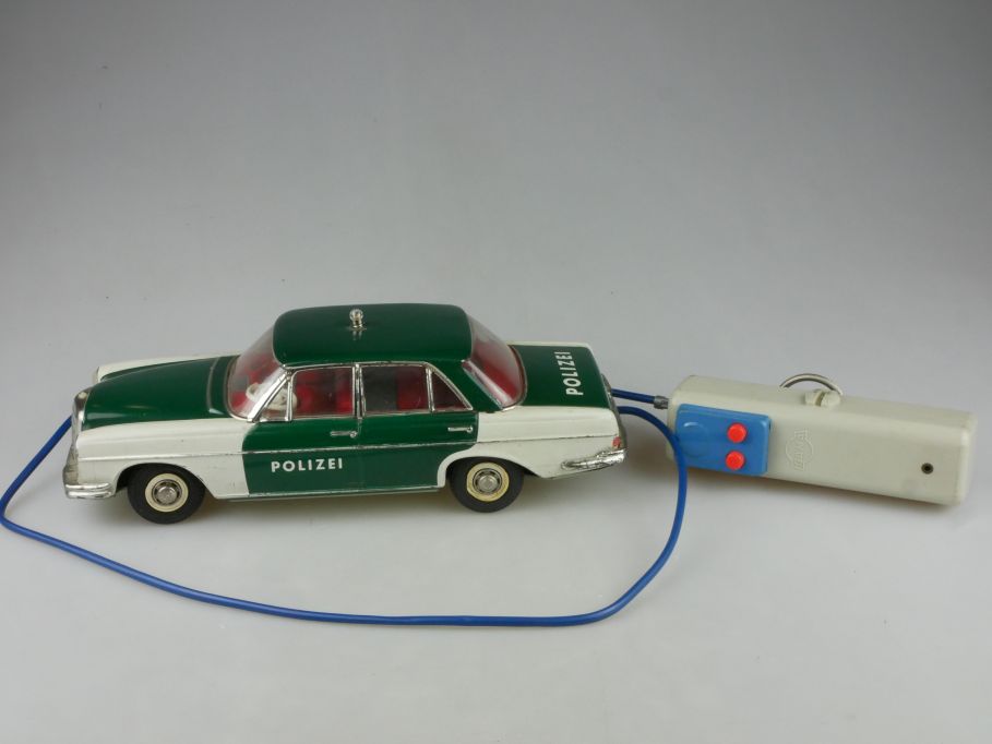 Huki 5-23 Blech Kabelsteuerung Polizei Mercedes 280 SE tin toy 118588