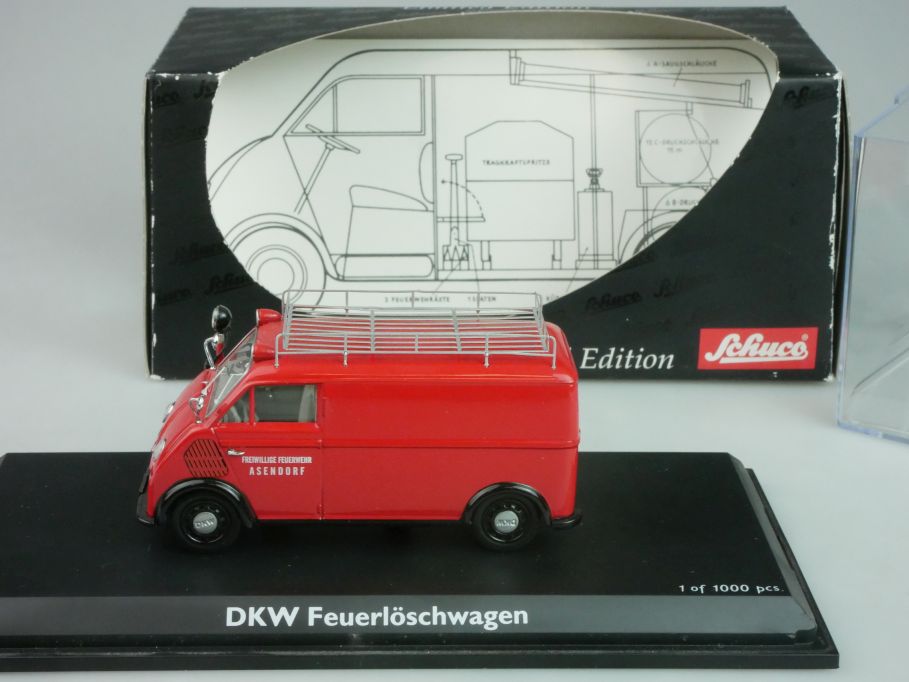 Schuco 1/43 DKW Feuerlöschwagen Asendorf freiwillige Feuerwehr 02409 Box 122490