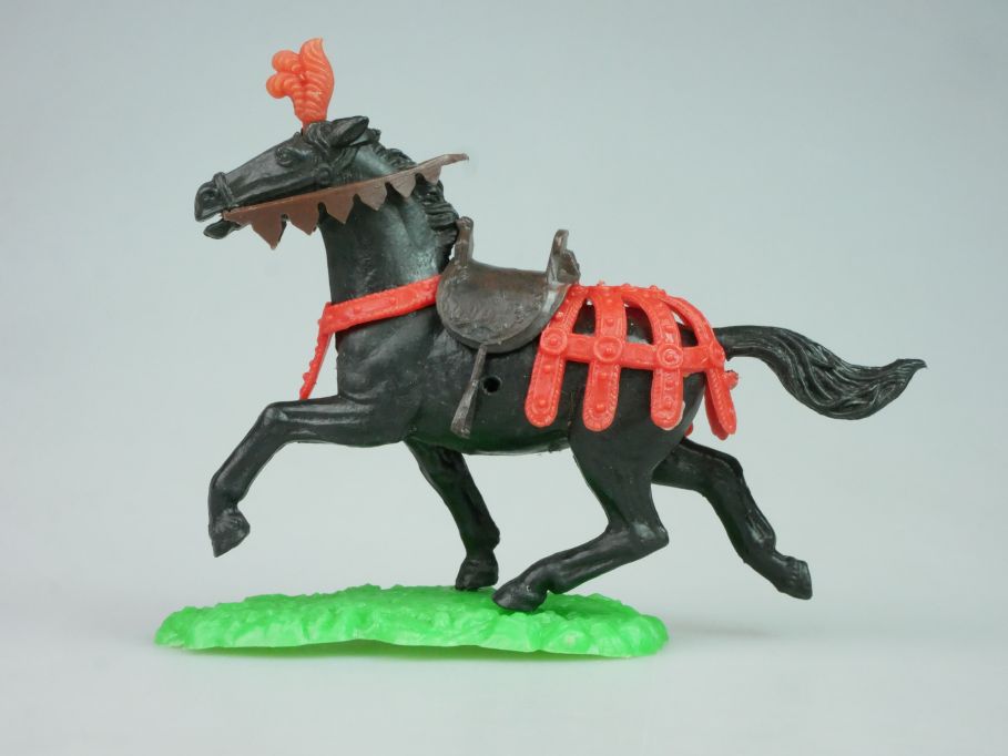 Elastolin Hausser Steckfiguren Ritter Pferd komplett m. Sattel selten 122068