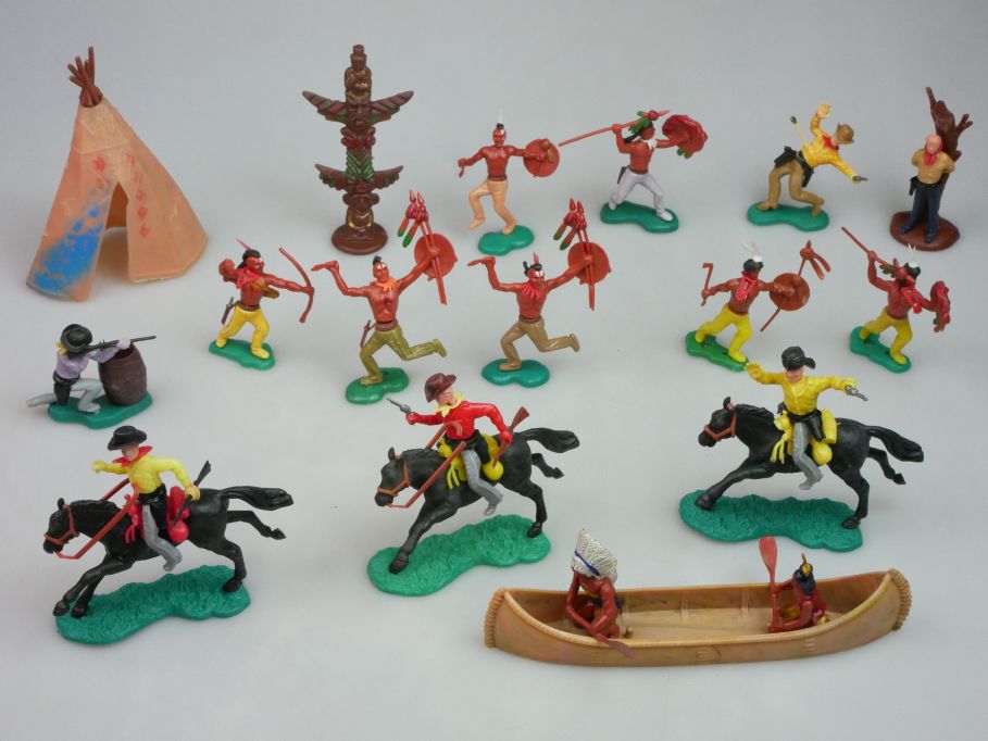 Hongkong Castle Toys u. a. Cowboy Indianer Zubehör Konvolut   123621