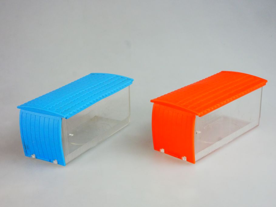 Siku V 2x P1 Plastik Garage blau orange 1961-1962 124025