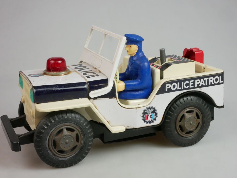 Nomura TN Japan Blech Jeep Police Patrol tin toy 23cm 124251