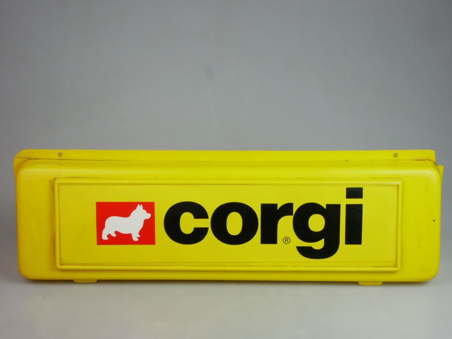 Corgi 49cm Plastik Werbe Aufhänger Aufsteller sign ca. 1980er 124316