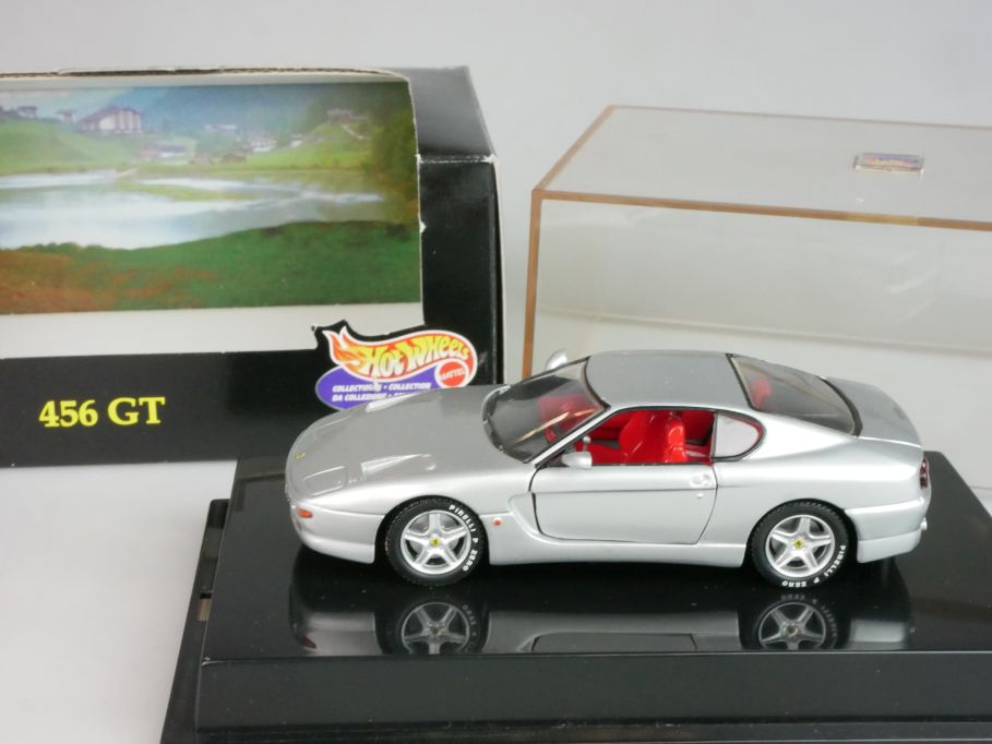 Hotwheels 1/43 Ferrari 456 GT silver diecast 22169 + Box 124707