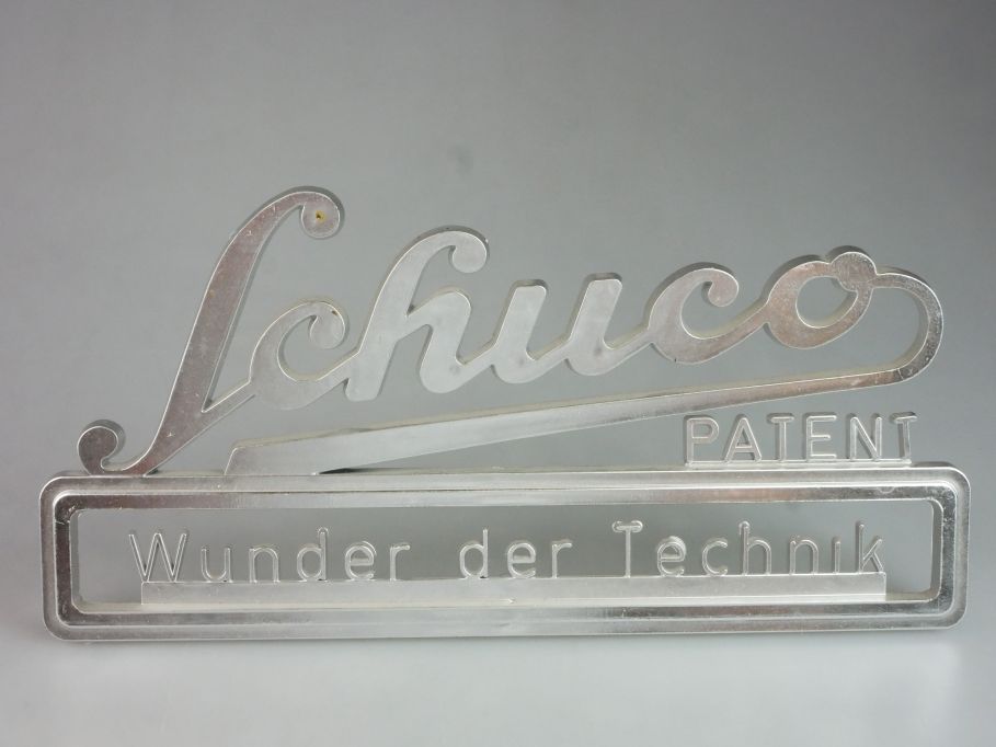 Schuco Patent - Wunder der Technik - Chrome Schild Schriftzug verchromt 124919