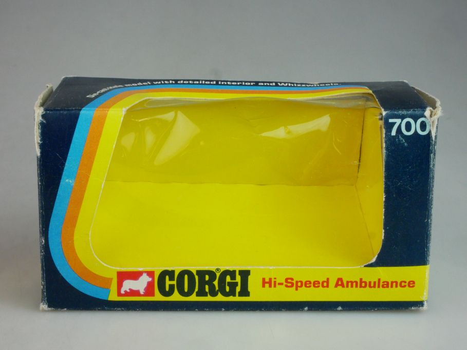 Corgi Toys 700 LEERE Box Hi-Speed Ambulance 1973 Mettoy EMPTY Blister Box 124945