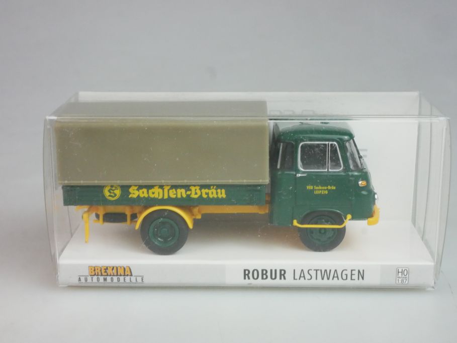Brekina H0 1/87 Robur LO 2501 Sachsenbräu Lastwagen DDR 30607 + Box 124982