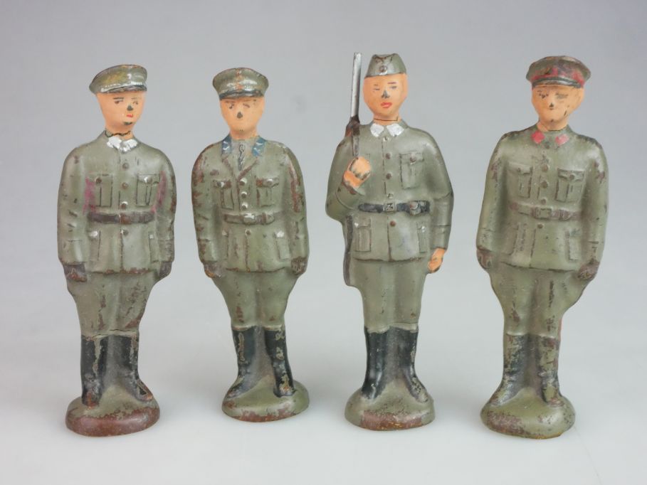 4x Masse Lineol Figuren NVA Soldaten Offizier Stillgestanden 125207