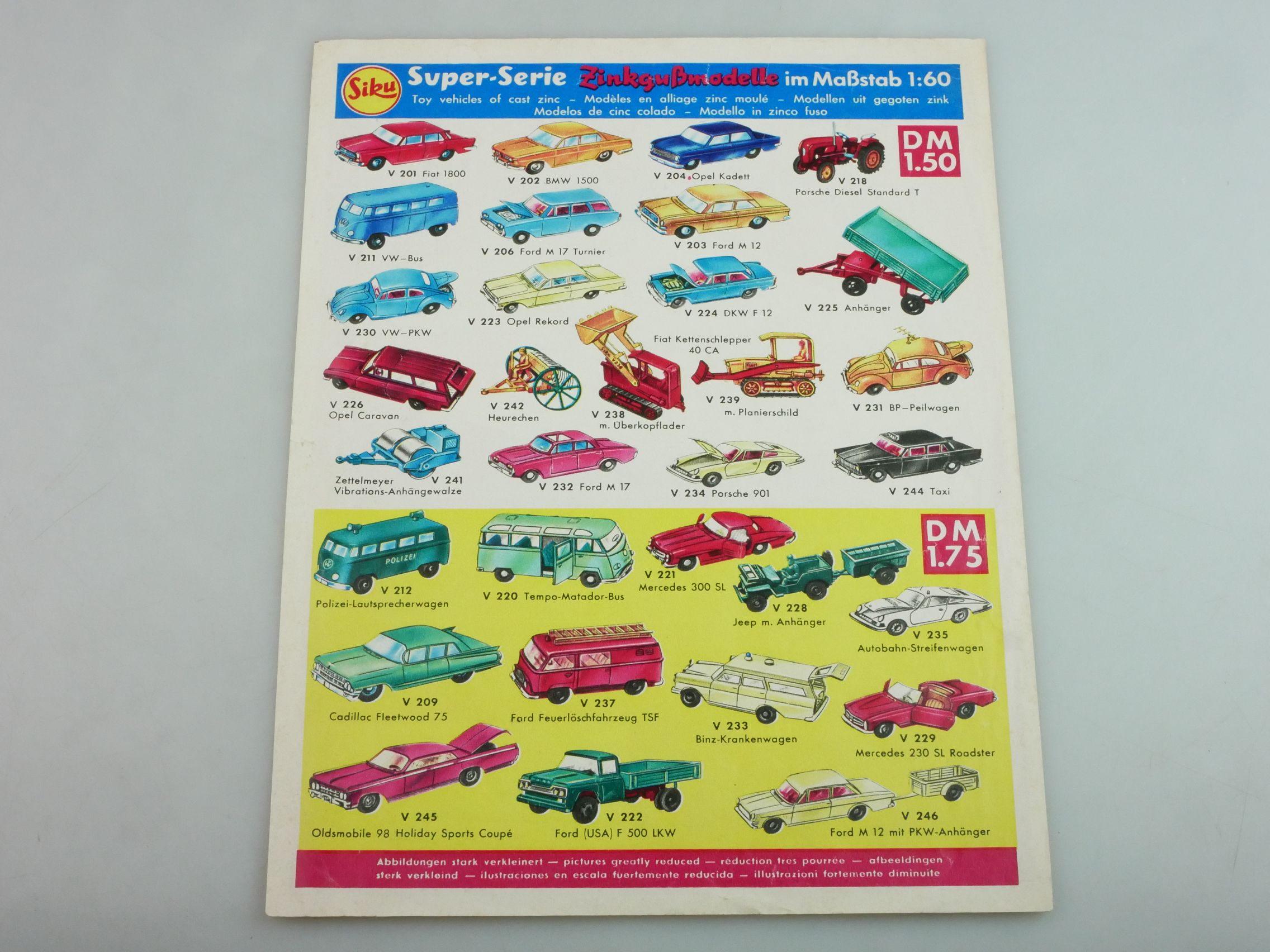 Siku V Super-Serie Februar 1964 Werbe Prospekt Blatt Flyer leaflet 125437