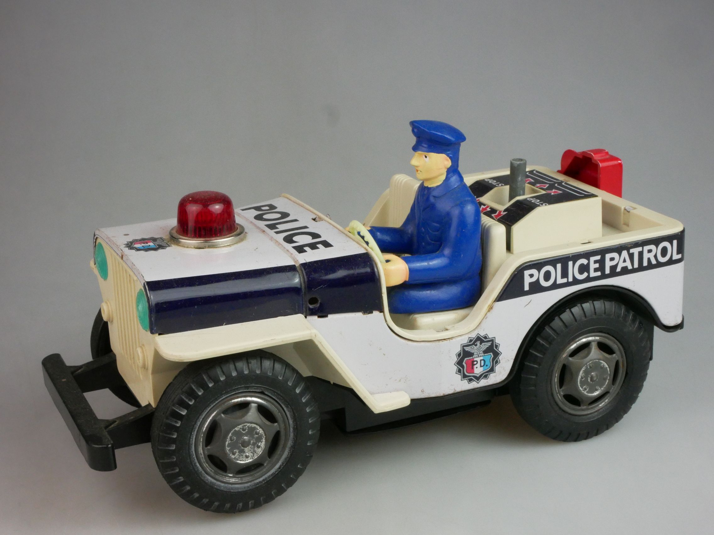 Nomura TN Japan Blech Police Patrol Jeep Geländewagen 23cm tin toy 125541