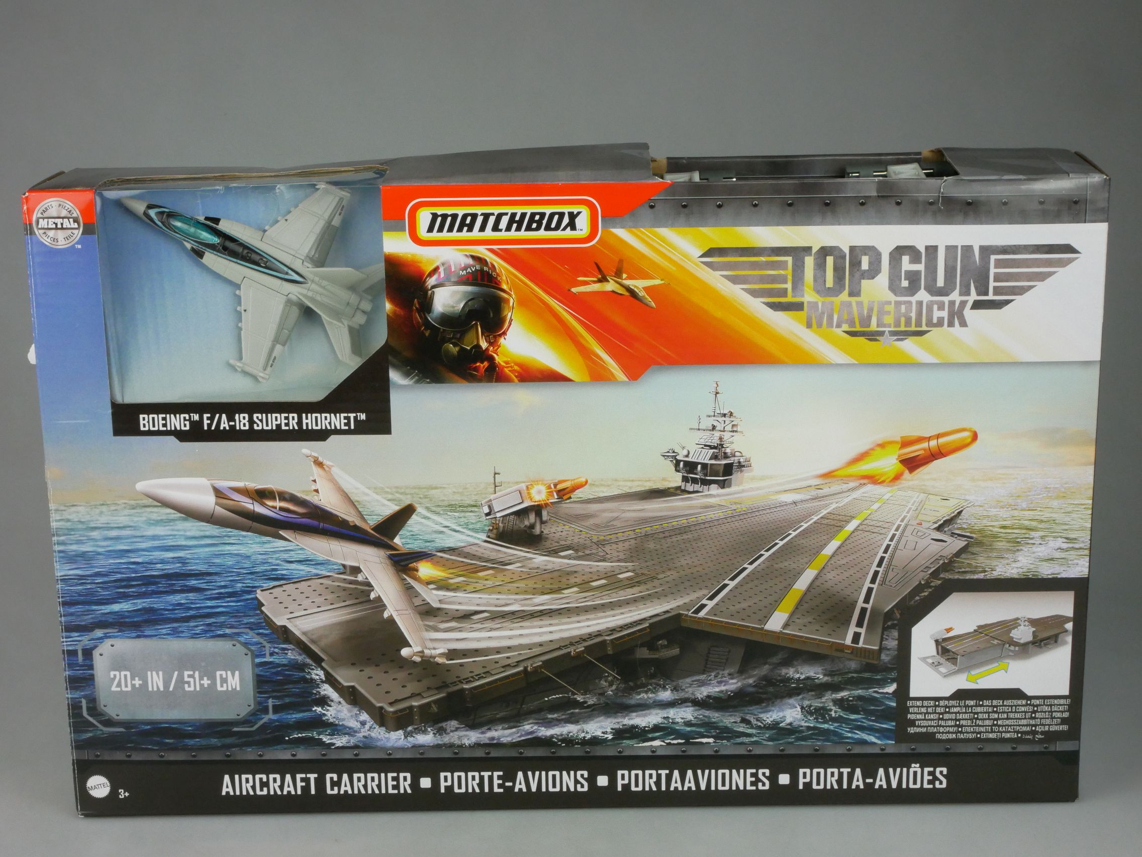 Matchbox - TOP GUN Maverick - Aircraft Carrier + Super Hornet Mattel Box 126195