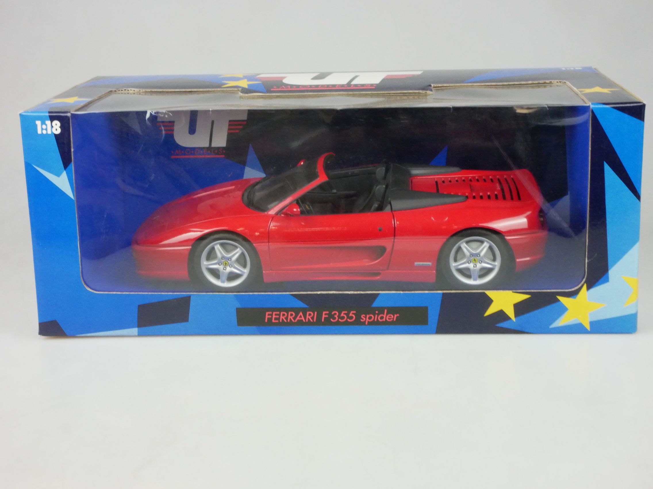 UT Models 1/18 Ferrari F355 Spider 1994 red diecast model 180074030 + Box 126639